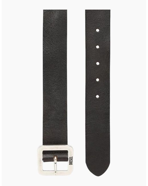 DIESEL White B-Rocco Genuine Leather Belts For Trousers Jeans Metal Buckle for men