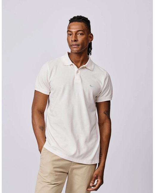 aubi White Oliver Pique Polo for men