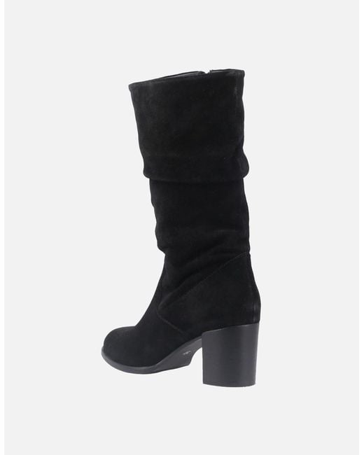 Hush Puppies Black Cosima Suede Suede Heeled Knee High Boots
