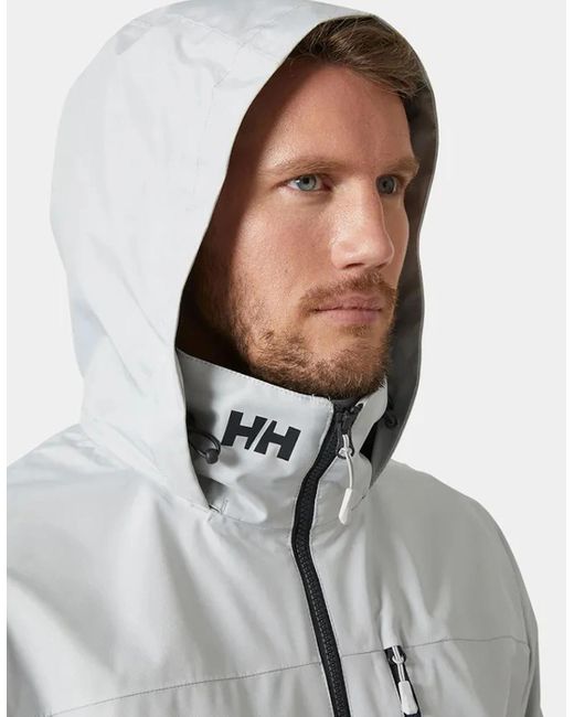 Helly Hansen Gray Crew Hooded Jacket 2.0 Fog for men