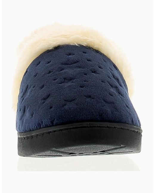 Strollers Blue Full Slippers Faux Fur Lining Galaxy Slip On Uk Size