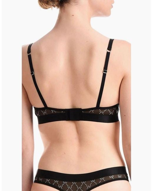 Wolford Black Geometric Patterned Push Up Bra