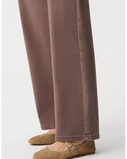 Joseph Ribkoff Red Goldie: Classic Wide Leg Feather Weave Jeans