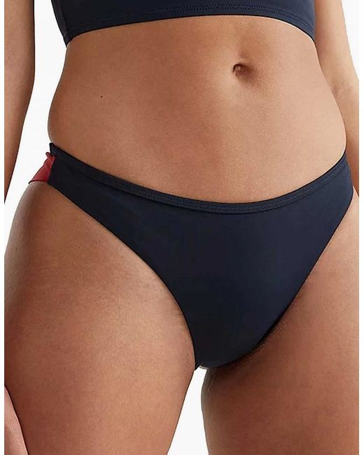 Tommy Hilfiger Black Brazilian Swim Bikini Bottoms, Desert Sky