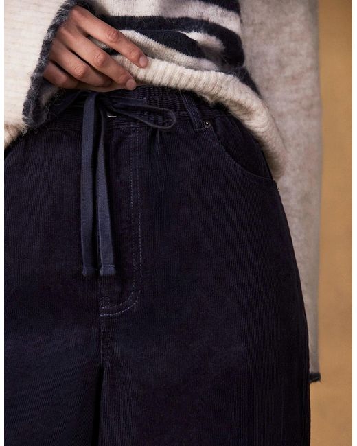 Ro&zo Blue Cord Drawstring Wide Leg Trousers