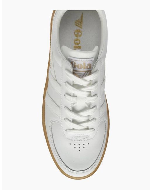 Gola White Grandslam Leather Casual Trainers