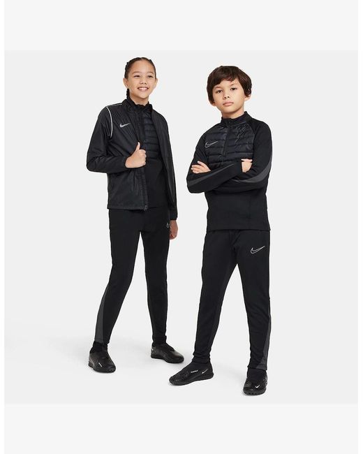 Nike Black Acad Solid Patterned Slim Track Pants