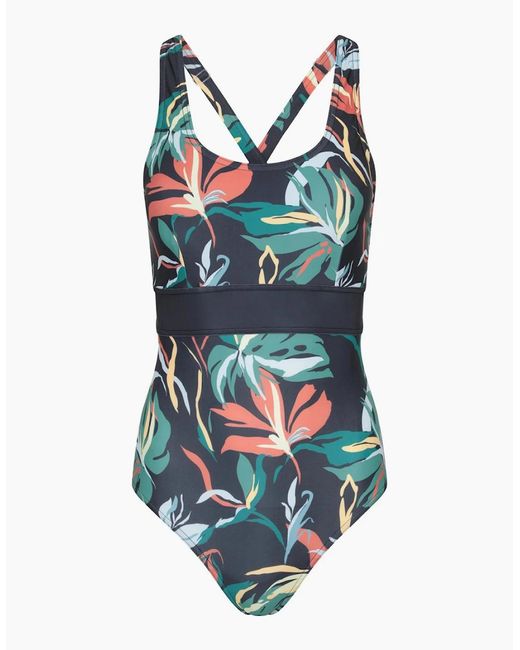 Mountain Warehouse Blue Ladies Yamba Flowers One Piece Swimsuit