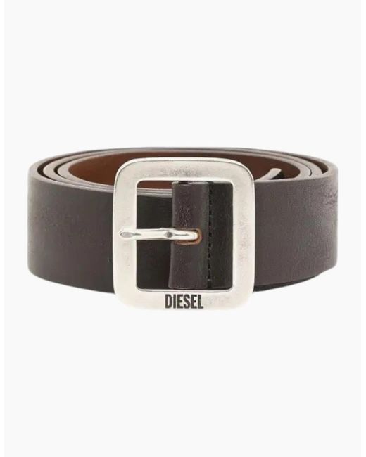 DIESEL White B-Rocco Genuine Leather Belts For Trousers Jeans Metal Buckle for men