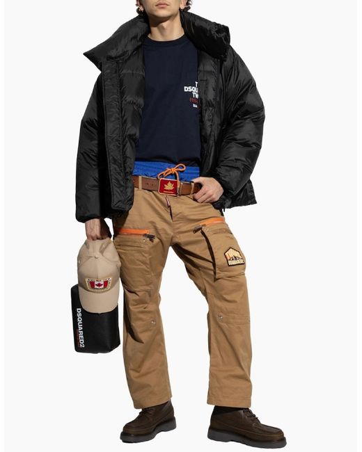 DSquared² Black Plain Puffer Jacket for men