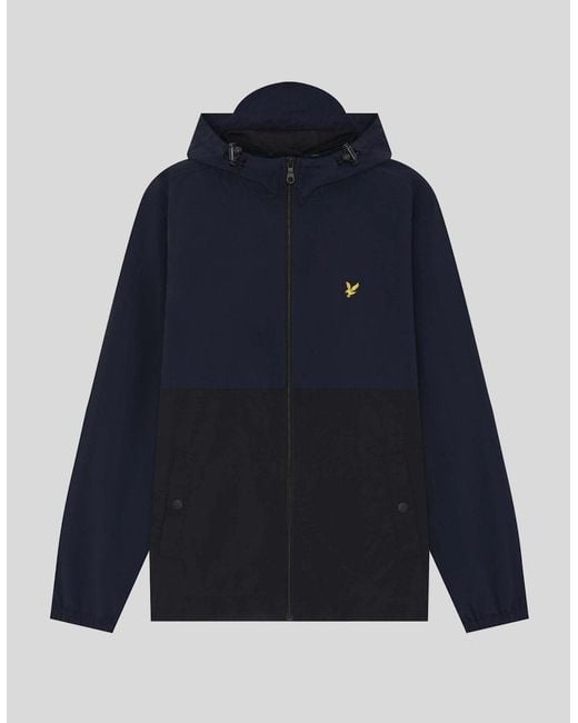 Lyle & Scott Blue Colour Block Water Resistant Jacket for men