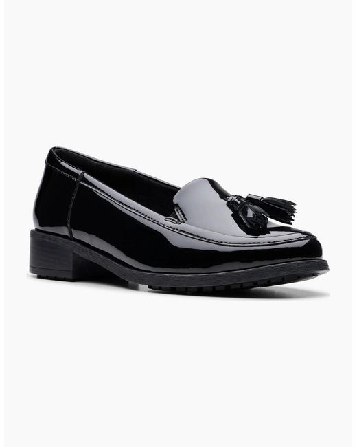 Clarks Black Havisham Edge Tassel Loafers