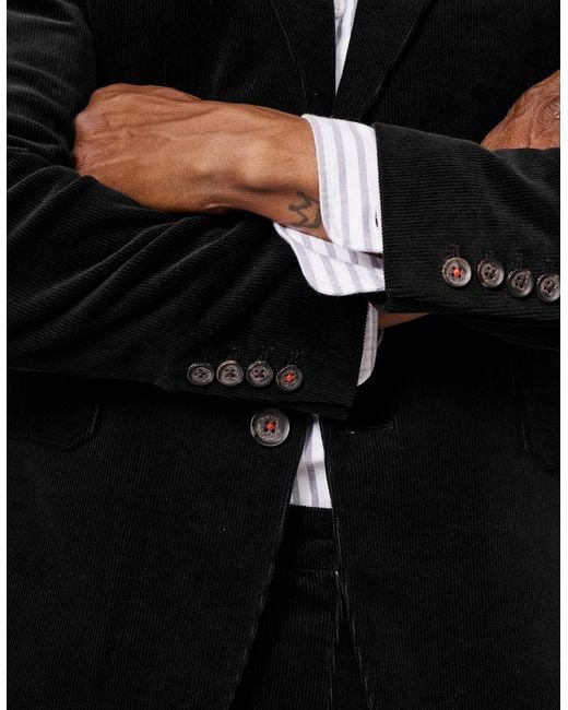 aubi Black Pasmore Cord Jacket for men