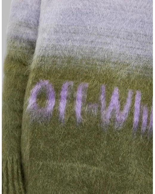 Off-White c/o Virgil Abloh Purple Mohair Helvetica Logo Turtleneck Military Lilac
