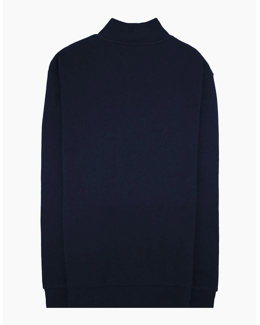 Aquascutum Blue Cc Shoulder 1/4 Zip Sweatshirt 11 for men