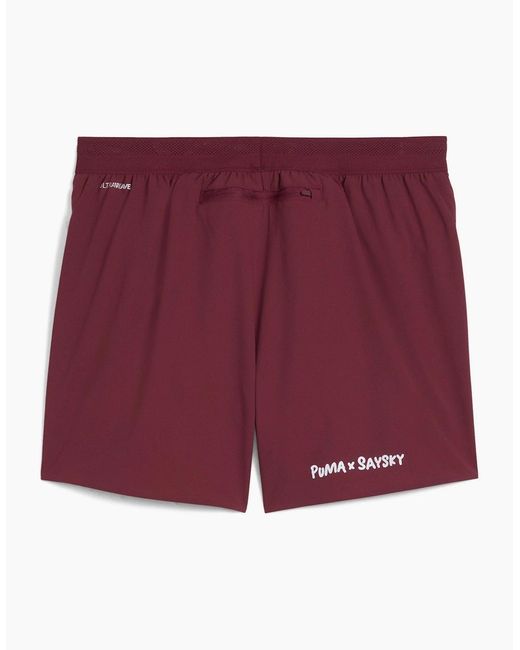 PUMA Red X Saysky Run Short Performance Running Shorts for men