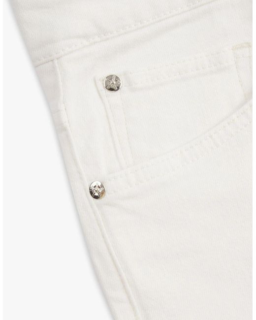 Vingt Quatre Denim White Vingt Quatre Taper Fit Chalk Garment Dye Jeans for men