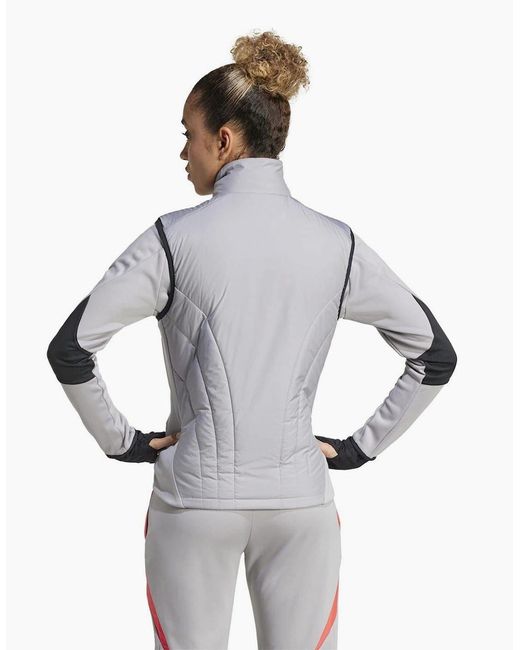 Adidas Gray Tiro24C Solid Patterned Ribbed Cuff Performance Vest