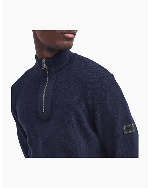 Barbour Blue Crawley Half-Zip Knit for men