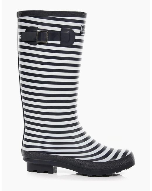 Regatta Blue Lady Fairweath Rain Boots With Lug Sole