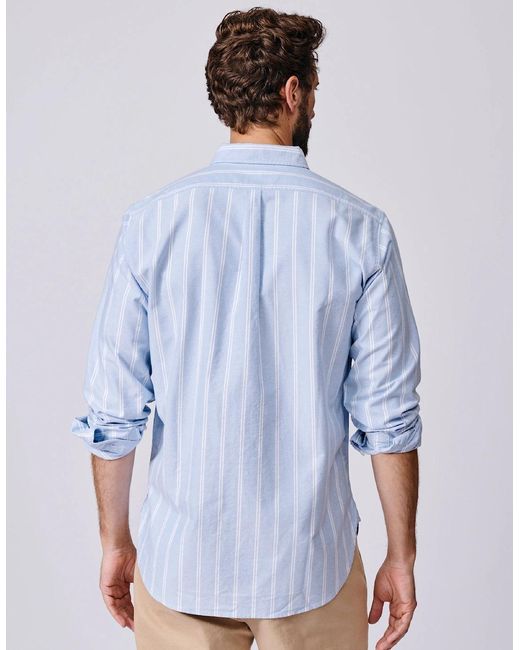 aubi Blue Aldridge Oxford Button Down Shirt for men
