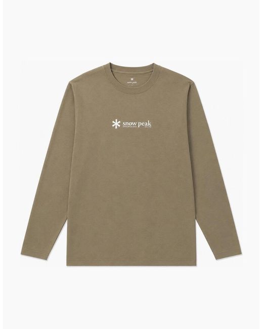 Snow Peak Natural Snow Peak Soft Cotton Logo Long Sleeve T-Shirt Pro for men