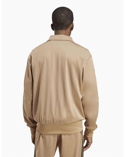 Adidas Originals Natural Adicolor Funnel Neck Long Sleeve Track Top for men
