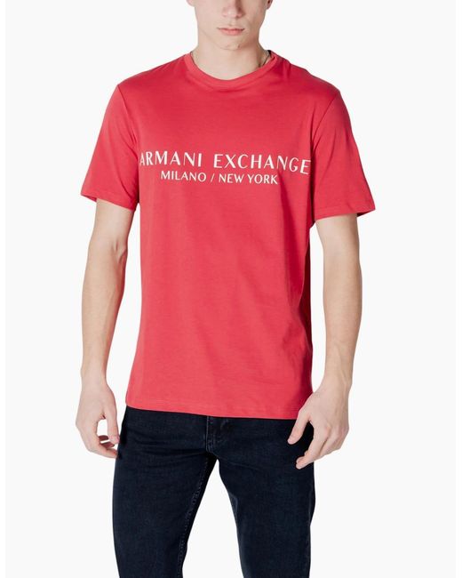 Armani Red Exchange T Shirts Cotton Tee for men