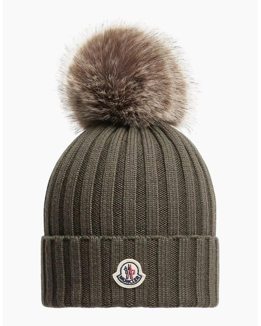 Moncler Green Pom Pom Hat for men