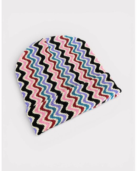 Missoni Blue Zigzag Beanie Multi