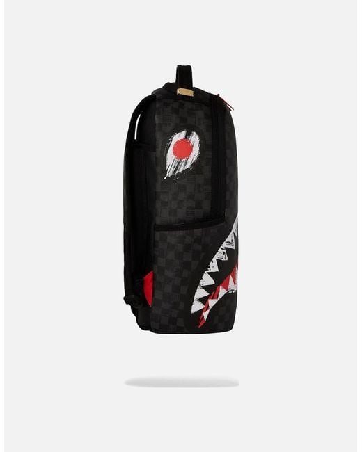 Sprayground Black Scribble Shark Check Backpack