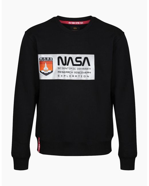 Alpha Industries Black Limited Edition Mars Reflective Sweatshirt for men