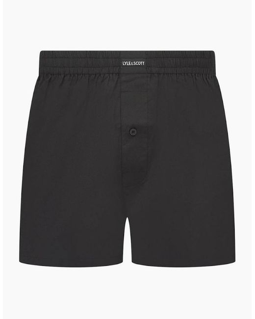 Lyle & Scott Black 2P Woven Boxer for men