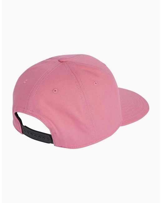Adidas Pink Logo Embroidered Snapback Cap for men