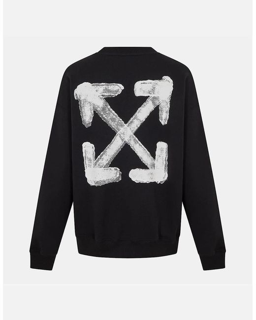 Off-White c/o Virgil Abloh Black Crew Neck Long Sleeve Regular Fit Sweatshirt for men
