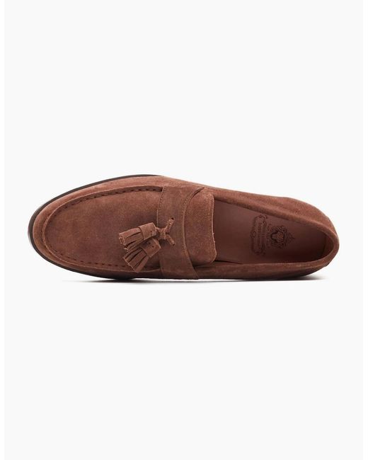 Base London Brown Flint Tassle Loafers for men