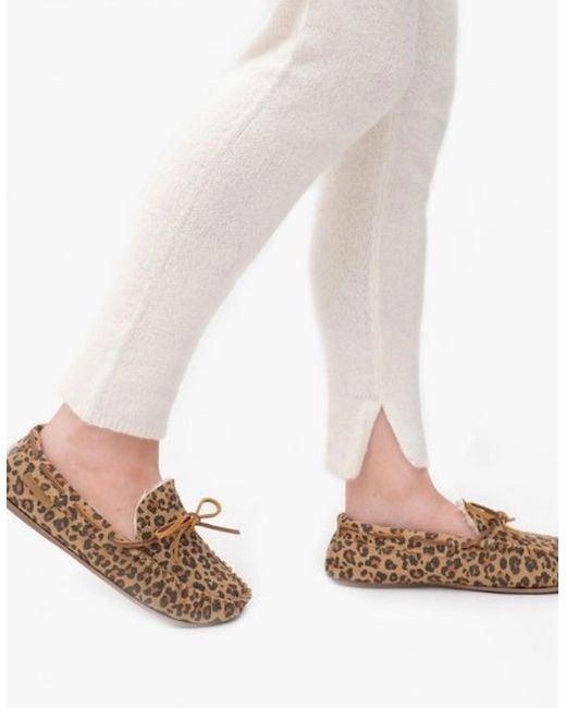 Hush Puppies Brown Allie Suede Moccasin Slippers Leopard