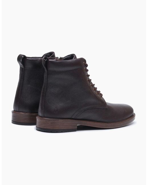 Hush Puppies Black Irwin Leather Ankle Boots for men