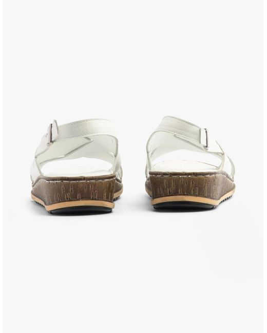 Hush Puppies White Elena Crossover Wedge Sandals