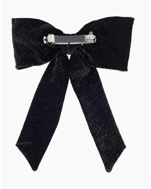 Nooki Design Black Crinkle Velvet Bow