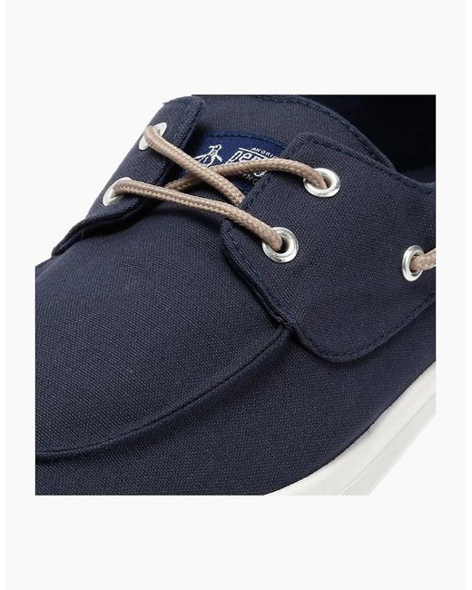 Original Penguin Blue Penguin Sailor Canvas Lace-Up Shoes for men