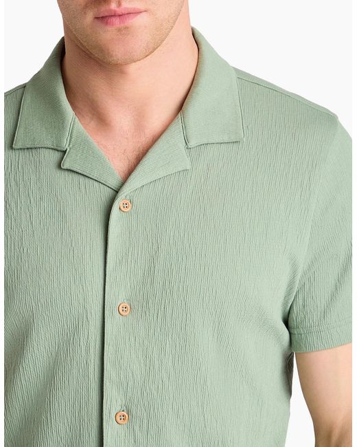 Remus Uomo Green Cuban Collar Shirt Iceberg for men