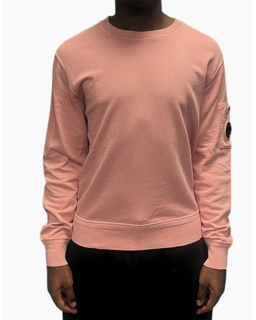 C P Company Pink Resist Dyed Lens Sweatshirt for men