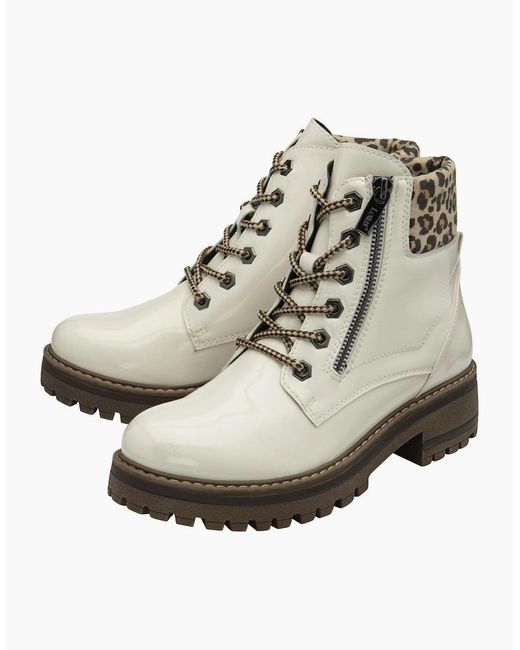 Lotus White Myleen Ankle Boots