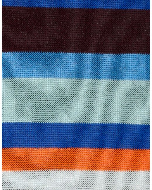 Paul Smith Blue Marek Stripe Sock Multi Stripe for men