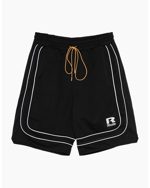 Rhude Black Mesh Basketball Shorts for men