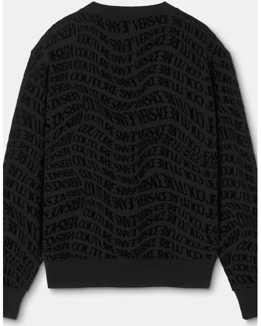 Versace Black Regular Fit Liquify All Over Logo Tracksuit for men