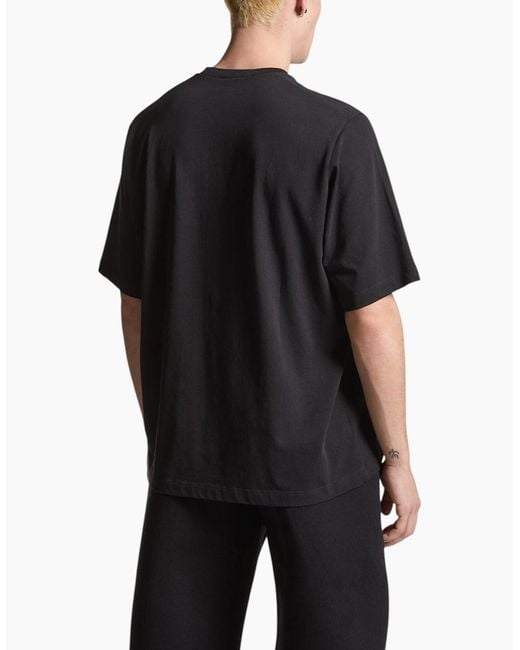 DSquared² Black T Shirts Drop Shoulder Cotton Tee for men