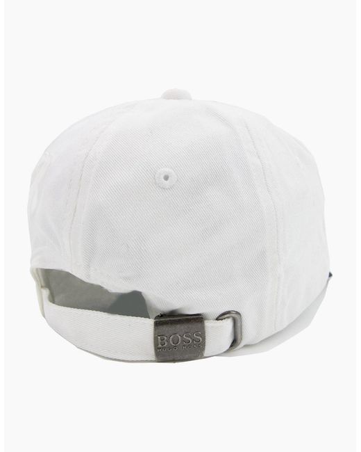 Boss White Embroidered Logo Cap 001 for men