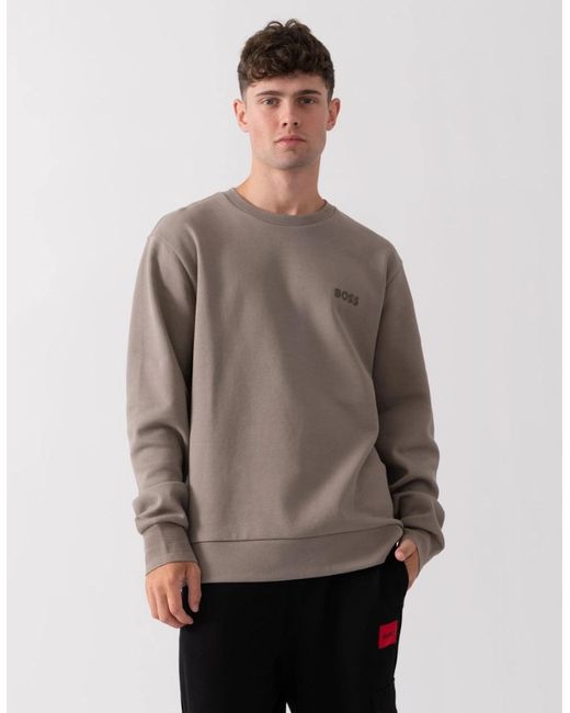 Boss Gray Boss Salbo Mirror Sweatshirt for men